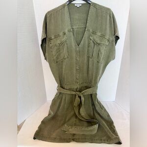 Splendid Sage Green Dress with Belt
